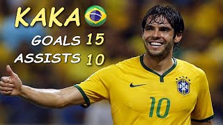 Kaka Top 15 Crazy Goals  Top 10 Assists for Brazil [upl. by Nomae]