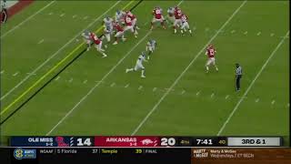 AMAZING CATCH vs Ole Miss  Razorback Treylon Burks [upl. by Hegyera]