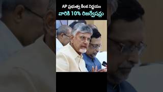 AP ప్రభుత్వం కీలక నిర్ణయం వారికి 10 రిజర్వేషన్లు [upl. by Watanabe523]