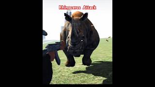 Rhinoceros Attack On Franklin😱 shorts youtubeshorts rhinoceros game indianbikedriving3d video [upl. by Falkner]