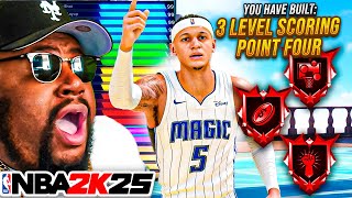 NBA 2K25 FIRE 69 quot3 LEVEL SCORING POINT FOURquot BUILD [upl. by Atnomed]