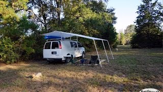 Van Life  Custom Van Awning System  How To DIY Van Canopy [upl. by Annovahs]