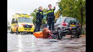 Fietser ernstig gewond na frontale botsing in Zwolle [upl. by Seta]