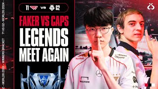 LS  FAKER VS CAPS LEGENDS MEET AGAIN  WINNER TO KNOCKOUTS G2 vs T1 [upl. by Dlorrej]