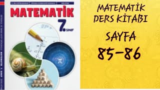 7SINIF MATEMATİK DERS KİTABI SAYFA 8586  7SINIF MATEMATİK EDAT YAYINLARI SAYFA 8586 [upl. by Aihtnis866]