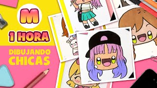 1 HORA DIBUJANDO CHICAS KAWAII 🌈 Cómo Dibujar una chica Kawaii 🌈 Dibujos Kawaii Jape [upl. by Halsy]