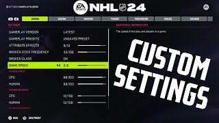 CUSTOM RULES AND GAMEPLAY SLIDERS  NHL 24 [upl. by Rorke]