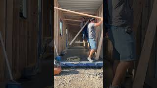 Framing a Container Home Timelapse [upl. by Ahsikram944]