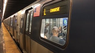 BMT Canarsie Line Manhattan Canarsie and Myrtle Ave bound L Trains  Montrose Av R143 R160A1 [upl. by Piegari]