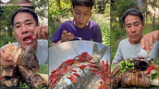 Relaxing with ASMR VANLONG VLOGS EATING SHOW yummy food mukbang ngontinhhay grilledfish [upl. by Judas248]