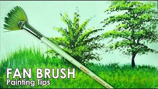 Acrylic Painting Lesson  How to Paint Grasses and Other Plants Using Fan Brush by JM Lisondra [upl. by Ahsener]