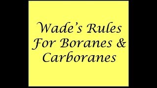 Wades rule for boranes and carboranesTips and Tricks ll Organometallic Chemistry [upl. by Yro111]