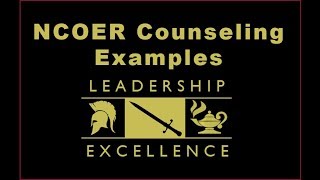 NCOER Counseling Exmples [upl. by Frodin]