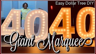 How To Make Large 5FT Marquee Numbers With Lights  Dollar Tree DIY Birthday Décor With Foam Boards [upl. by Nodnrb]