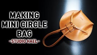 Leather craft bag PDFMaking a mini circle bag가죽공예 가방 패턴미니서클백 만들기 [upl. by Hanikahs600]