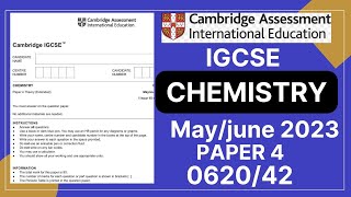 IGCSE CHEMISTRY PAPER 4 MayJune 2023  062042  Solved [upl. by Aciretnahs]