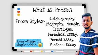 Prose and prose styles Autobiography biography memoir travelogue Periodicals formal amp imformal [upl. by Zeralda]