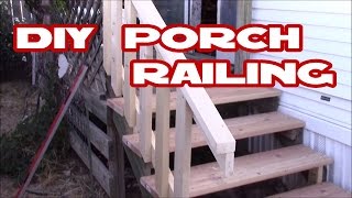 How to make deck  porch railing easy with just 2x4s DIY Home Depot materials [upl. by Assila]