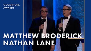 Matthew Broderick amp Nathan Lane Honor Mel Brooks  14th Governors Awards 2024 [upl. by Aehtela850]