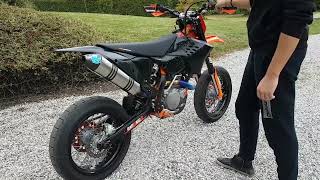 KTM 530 SUPERMOTO LEOVINCE REVS SOUND [upl. by Ynnej]