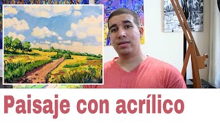 Como pintar un paisaje con acrílico Clase completa 🖼 Técnicas de pintura Enrique Zaldivar [upl. by Douville788]