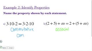 PreAlgebra Lesson 13 Properties [upl. by Anirtac]