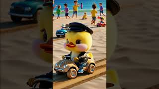 A Cute Duck Builds A Car Out Of Sand🐥😭shorts cuteduck [upl. by Atcele]