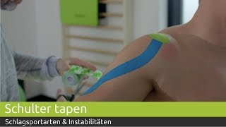 Schulter tapen Kinesiologie Tape bei Instabilitäten in der Schulter  PINOFIT [upl. by Joya695]