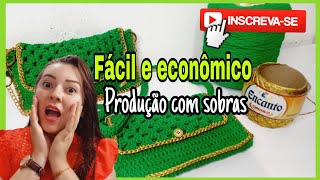 TEM SOBRAS DE BARBANTES  OLHA SÓ ESSE RESULTADO💚✨️BOLSA DE CROCHÊ moderna crochê [upl. by Englebert]