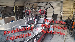 Twin 459cc Mini Airboat Build PT14 [upl. by Atsocal740]