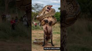 Wildlife Caught on Camera Giant Python Takes on a Hyena shorts [upl. by Stanley]