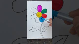 DIY Rainbow 🌈 Flowers 🌼😱 Art art shorts ytshorts creative diy kids [upl. by Beverley]