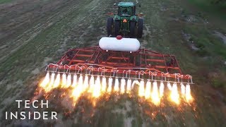 How These FlameThrowing Tractors Kill Weeds [upl. by Hiltan]