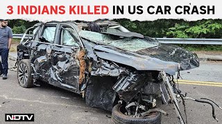 3 Indians Killed In US Car Crash  SUV Skips US Highway Flies Over Bridge To Land In Trees 3 Dead [upl. by Aggappe30]