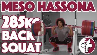 Meso Hassona Part 1 285kg628lb Back Squat PR  2018 Asian Juniors Training Hall 4k 50 [upl. by Enomal]