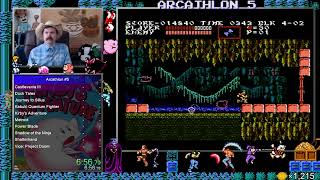 Arcathlon 5 speedrun Castlevania 3 DuckTales Journey to Silius Kirbys Adventure Metroid [upl. by Dnalro]