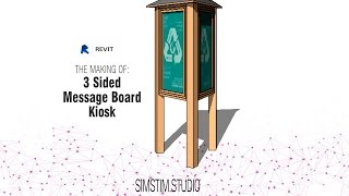 REVIT FAMILIES Parametric Three Sided Message Board Kiosk [upl. by Spiro]