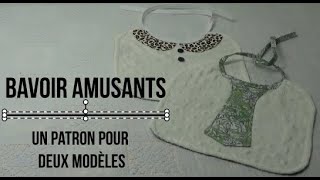 DIY 156 Bavoir cravate ou bavoir avec col  Patron et couture Facile et rapide [upl. by Kalinda]