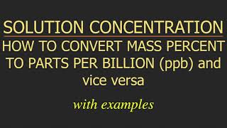 How to convert molarity to ppb shorts [upl. by Lrad]