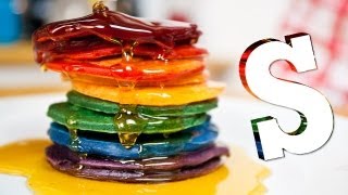 DIY RAINBOW PANCAKES  Sorted Food [upl. by Silsbye]