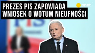 Jarosław Kaczyński zapowiada wniosek o wotum nieufności wobec ministry zdrowia [upl. by Dickinson]