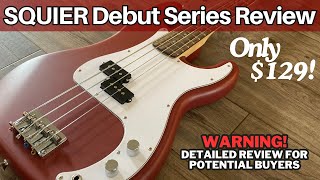 Squier Debut Series  Precision Bass Everything Review [upl. by Yelkao]