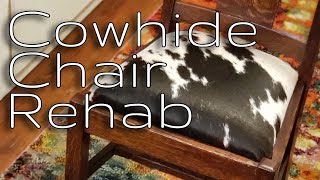 Cowhide Chair Rehab reupholstery [upl. by Bundy]