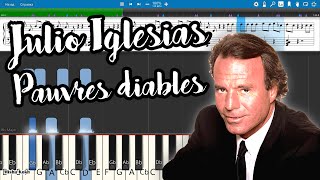 Julio Iglesias  Pauvres diables Piano Tutorial  Sheets  MIDI Synthesia [upl. by Becket198]