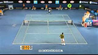 Rafael Nadal vs Verdasco best bannana shot ever HD [upl. by Eatnuahs]