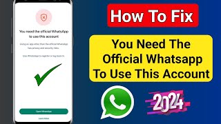 you need to download official whatsapp  this account can no longer use whatsapp [upl. by Mahgirb624]