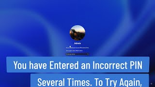 You have entered an incorrect PIN several times To try again enter A1B2C3 bellow Windows 1110 [upl. by Noiemad]