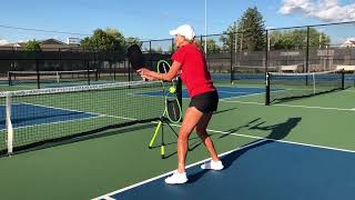 TopspinPro Pickleball Two Handed Backhand Volley Demo [upl. by Eyma615]