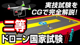 ドローン国家試験「二等実技試験をCGで完全解説！」国土交通省 [upl. by Thacker]