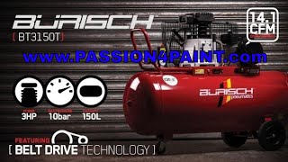 Air Compressor Setup Advice And Review Burisch 150 Litre 3HP Belt Drive Air Compressor [upl. by Lay271]